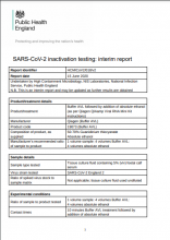 SARS-CoV-2 Inactivation Testing: Interim Report: Buffer AVL followed by addition of absolute ethanol (as per Qiagen QIAamp Viral RNA Mini Kit instructions)